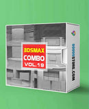 Virtual Studio Sets C4D - COMBO MIX 4K - VOL 19 C4D-Fox 99999Store