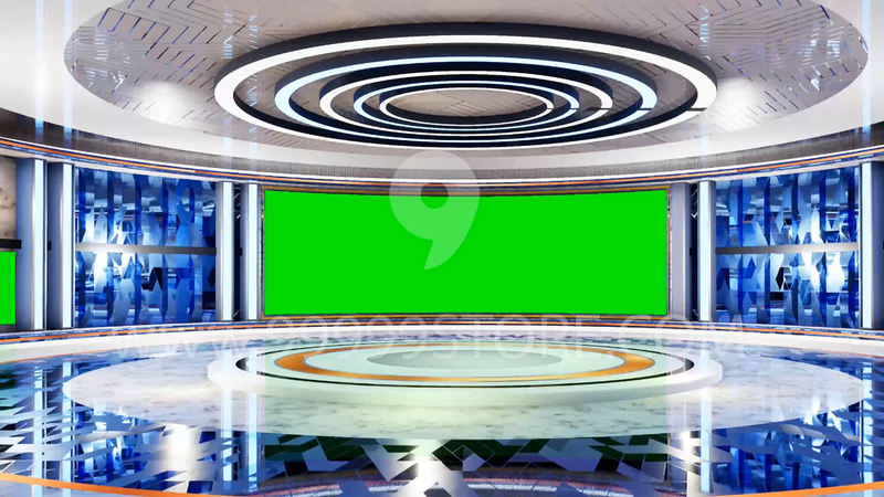 Virtual Set Green Screen 4K - News 141