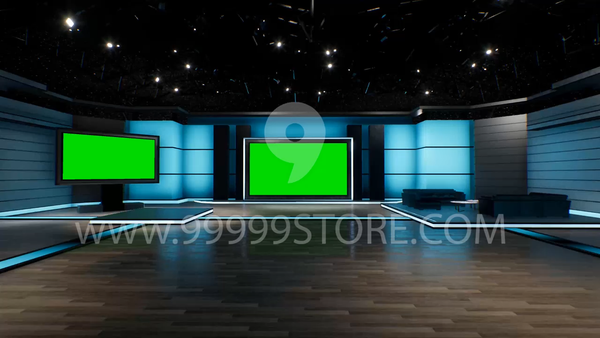Virtual Set Green Screen 4K - News 145