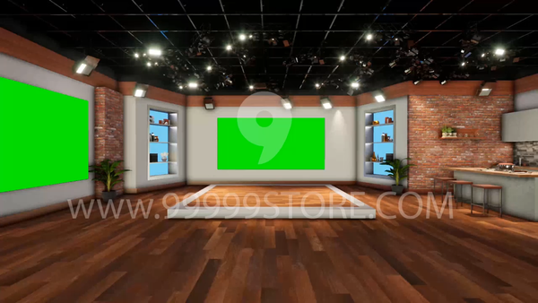 Virtual Set Green Screen 4K - Talk 38