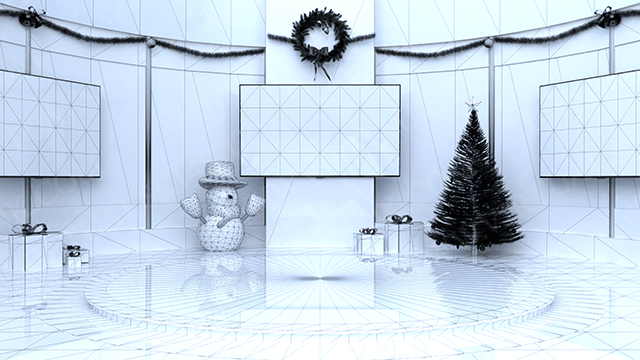 Virtual Studio Sets C4D - 4K Christmas 07 C4D-Fox 99999Store