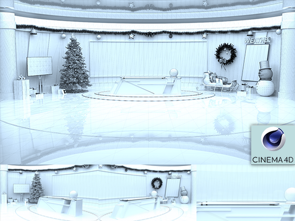 Virtual Studio Sets C4D - 4K Christmas 03 C4D-Fox 99999Store