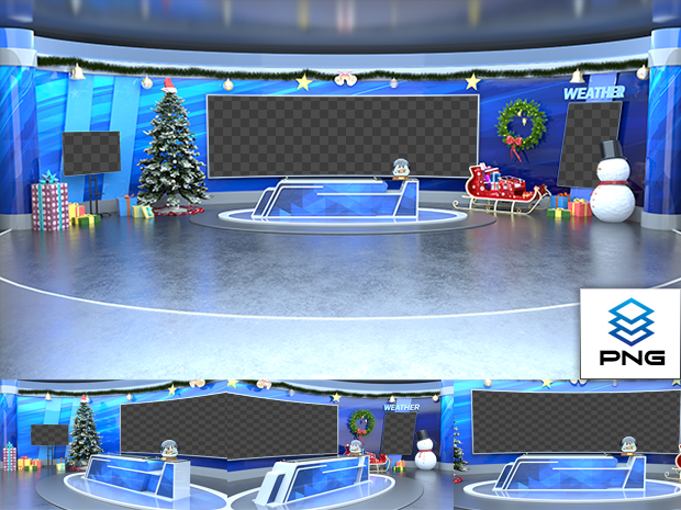 Virtual Studio Sets PNG - 4K Christmas 03 PNG-Fox 99999Store