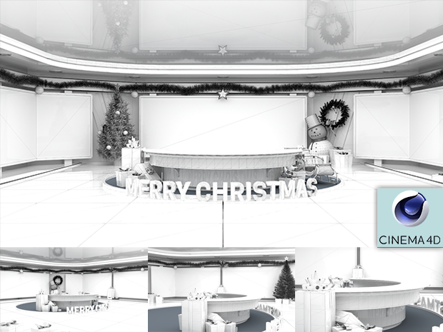 Virtual Studio Sets C4D - 4K Christmas 04 C4D-Fox 99999Store