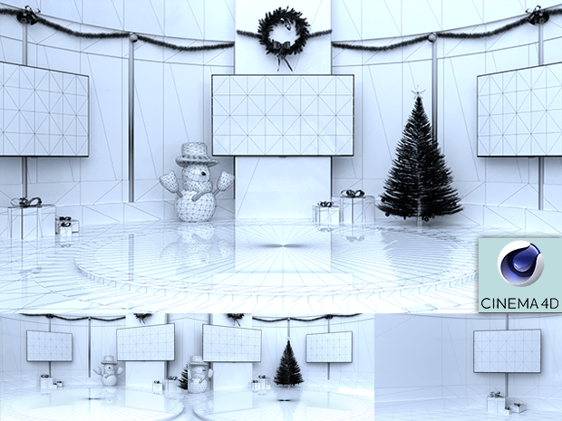 Virtual Studio Sets C4D - 4K Christmas 07 C4D-Fox 99999Store
