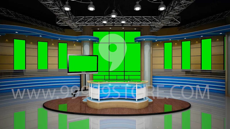 Virtual Studio Sets Virtual Set Green Screen 4K - News 14 GREEN SCREEN 99999Store