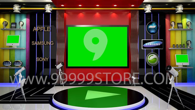 Virtual Studio Sets Virtual Set Green Screen 4K - Talk 03 GREEN SCREEN 99999Store