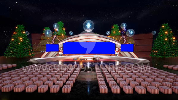 Virtual Set Green Screen 4K - Christmas 14