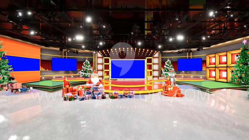 Virtual Set Green Screen 4K - Christmas 20