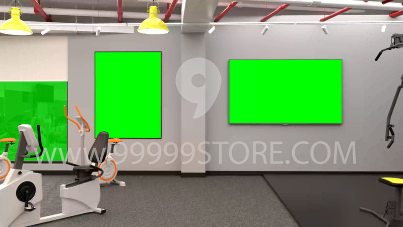 Virtual Studio Sets Virtual Set Green Screen 4K - Gym 01 GREEN SCREEN 99999Store