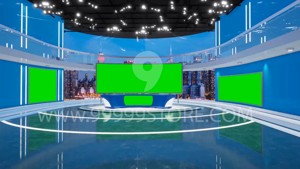 Virtual Set Green Screen 4K - News 101