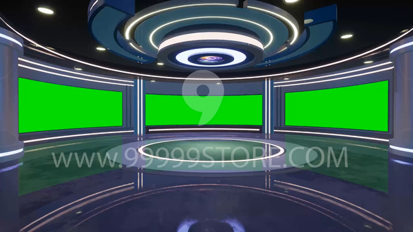 Virtual Set Green Screen 4K - News 105 No Table