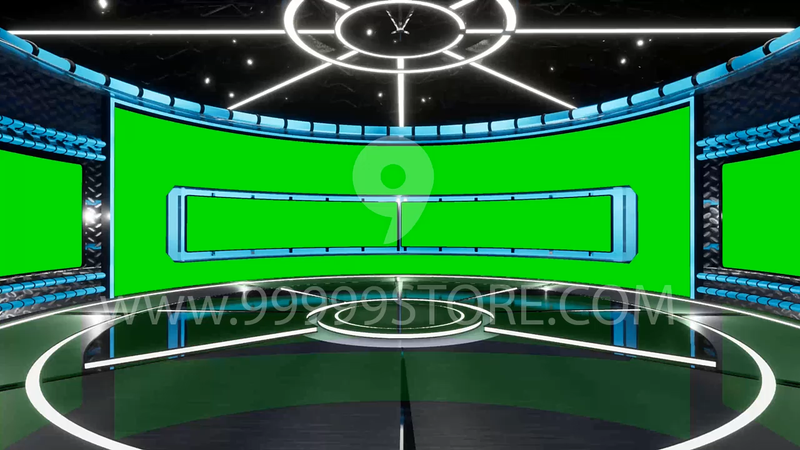 Virtual Set Green Screen 4K - News 107