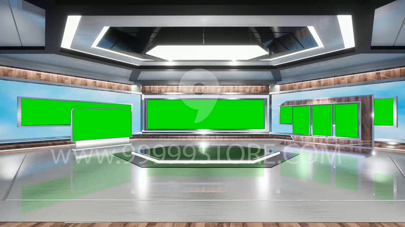 Virtual Set Green Screen 4K - News 110 No Table