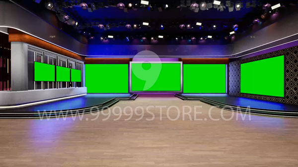 Virtual Set Green Screen 4K - News 112