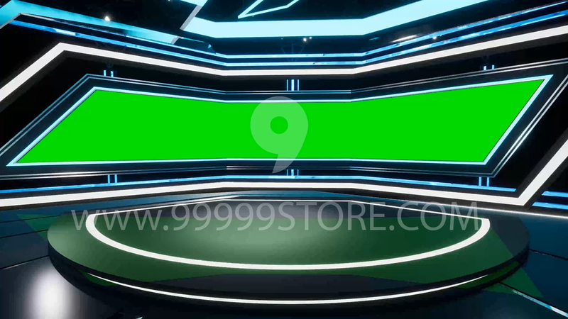 Virtual Set Green Screen 4K - News 113 No Table
