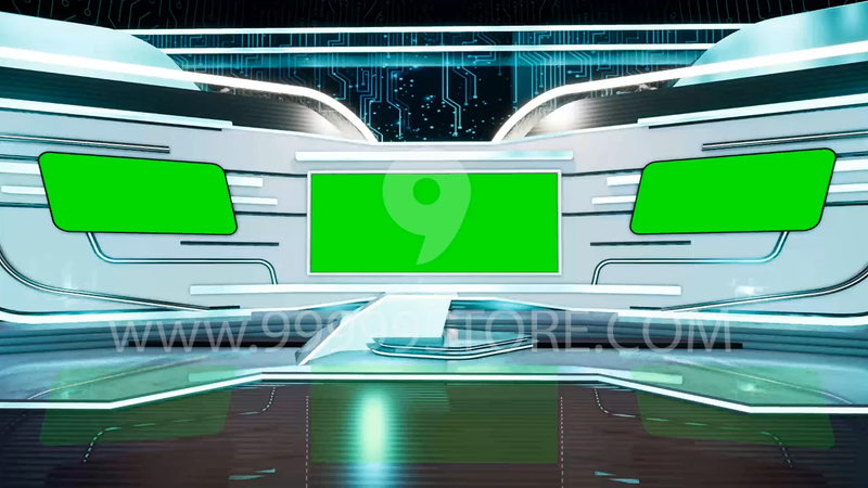 Virtual Set Green Screen 4K - News 116 Table