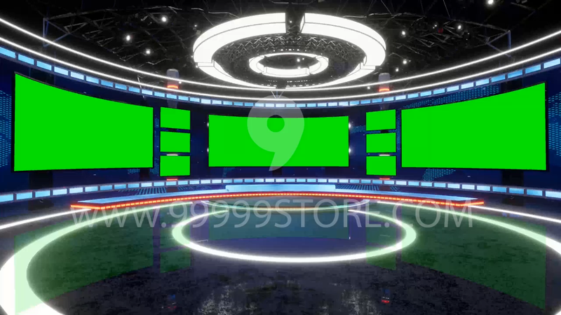 Virtual Set Green Screen 4K - News 119 No Table