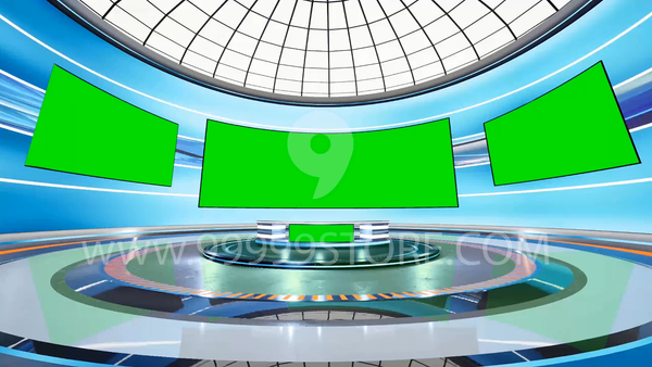 Virtual Set Green Screen 4K - News 121 Table