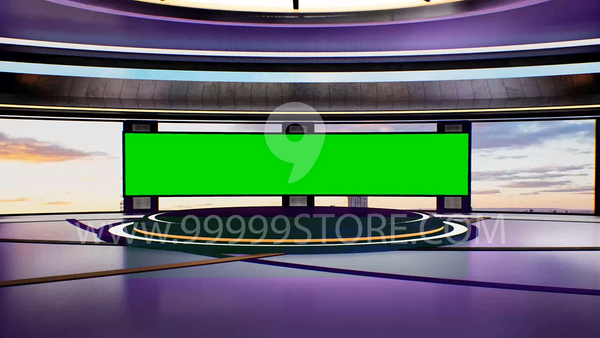 Virtual Set Green Screen 4K - News 127