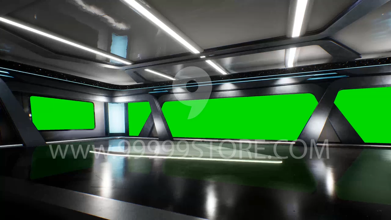 Virtual Set Green Screen 4K - News 132