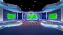 Virtual Set Green Screen 4K - News 135 No Table