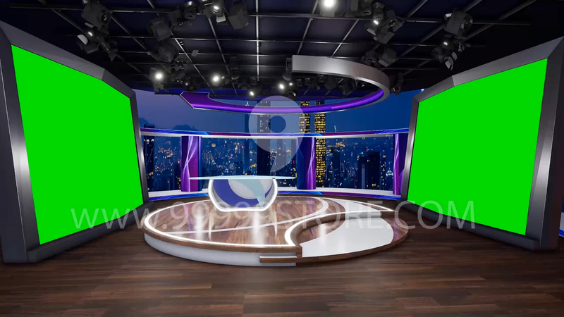 Virtual Studio Sets Virtual Set Green Screen 4K - News 57 GREEN SCREEN FOX 99999Store