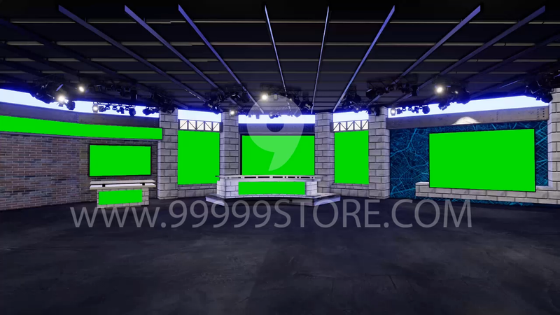 Virtual Studio Sets Virtual Set Green Screen 4K - News 58 GREEN SCREEN FOX 99999Store