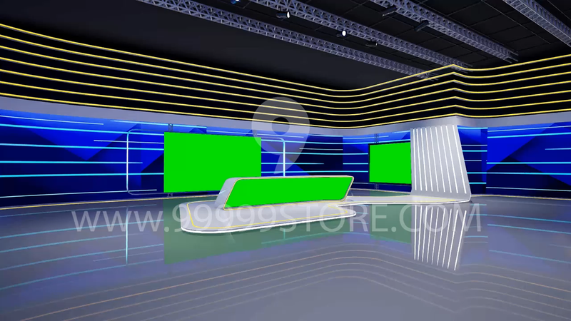 Virtual Studio Sets Virtual Set Green Screen 4K - News 60 GREEN SCREEN FOX 99999Store
