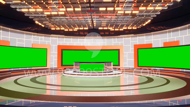 Virtual Studio Sets Virtual Set Green Screen 4K - News 66 GREEN SCREEN FOX 99999Store