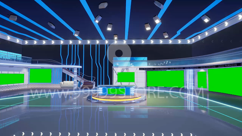 Virtual Studio Sets Virtual Set Green Screen 4K - News 76 GREEN SCREEN FOX 99999Store