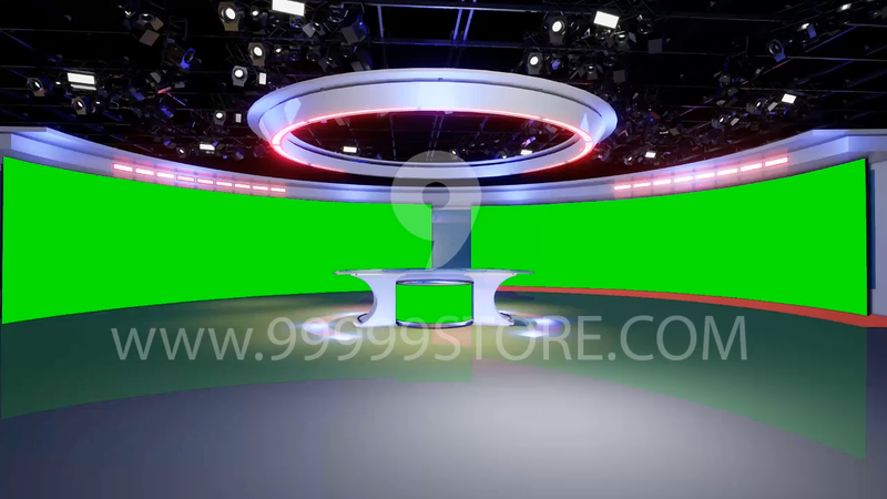 Virtual Set Green Screen 4K - News 81