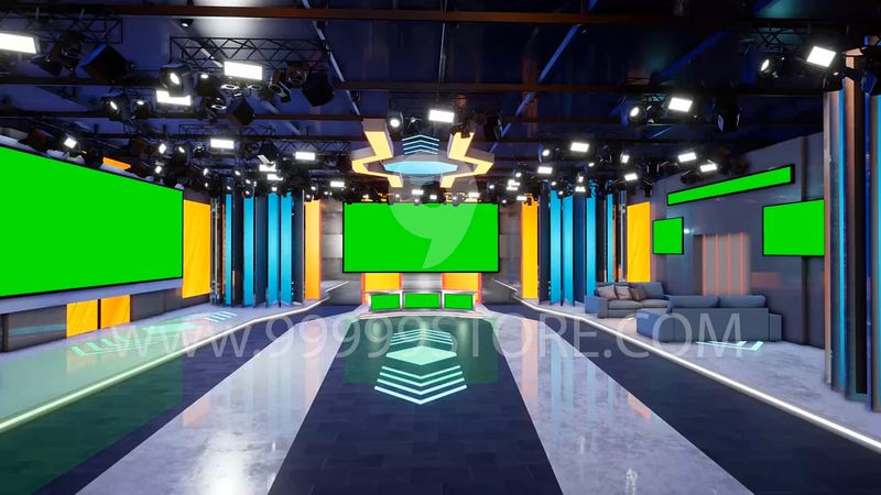 Virtual Set Green Screen 4K - News 82