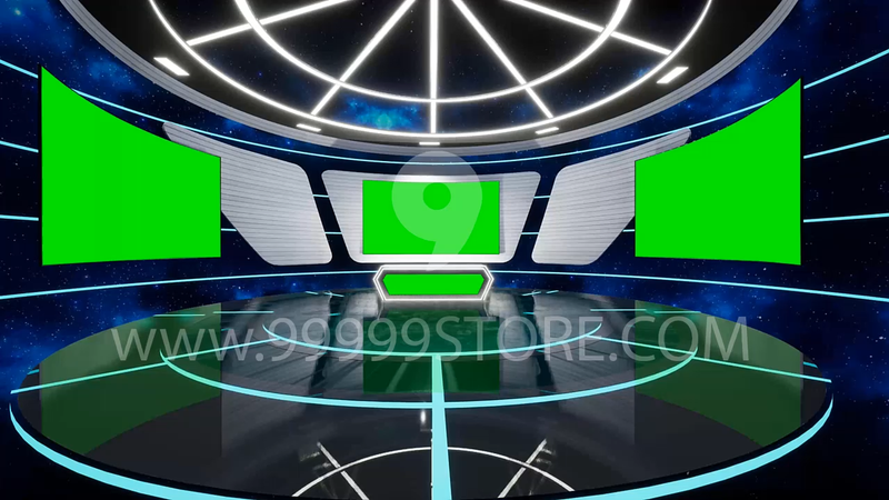 Virtual Set Green Screen 4K - News 87