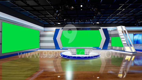 Virtual Set Green Screen 4K - News 98