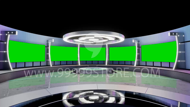 Virtual Studio Sets Virtual Set Green Screen 4K - Stage 08 GREEN SCREEN FOX 99999Store