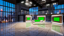 Virtual Studio Sets Virtual Set Green Screen 4K - Stage 09 GREEN SCREEN FOX 99999Store