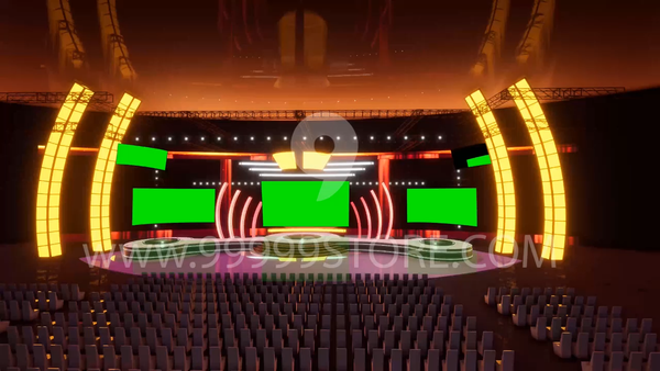 Virtual Set Green Screen 4K - Stage 17