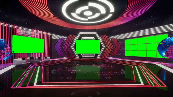Virtual Set Green Screen 4K - Stage 58 No Table