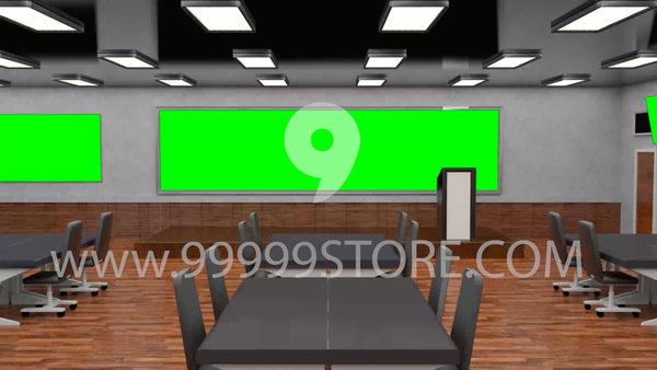 Virtual Studio Sets Virtual Set Green Screen 4K -Study 02 GREEN SCREEN 99999Store