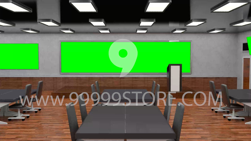Virtual Studio Sets Virtual Set Green Screen 4K -Study 02 GREEN SCREEN 99999Store