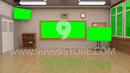 Virtual Studio Sets Virtual Set Green Screen 4K -Study 04 GREEN SCREEN 99999Store
