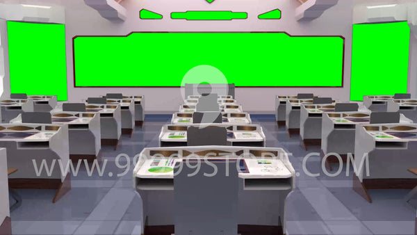 Virtual Studio Sets Virtual Set Green Screen 4K -Study 07 GREEN SCREEN 99999Store