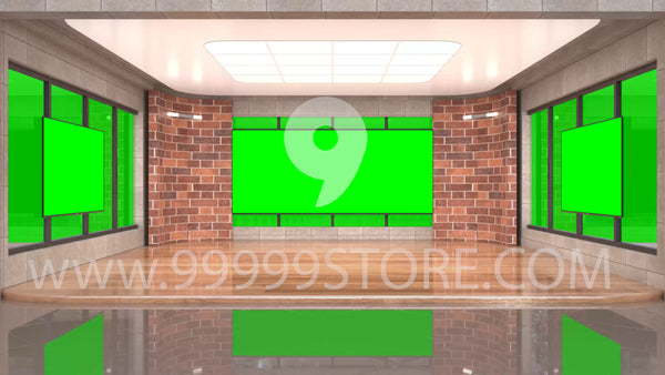 Virtual Studio Sets Virtual Set Green Screen 4K - Talk 24 GREEN SCREEN 99999Store