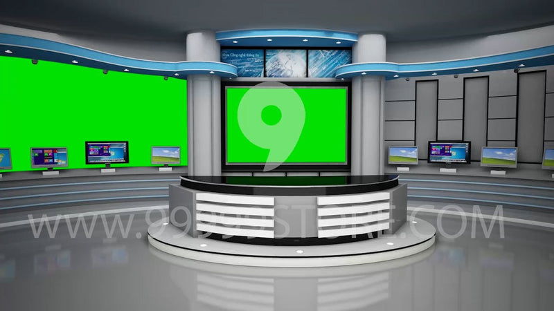 Virtual Studio Sets Virtual Set Green Screen 4K - News 22 GREEN SCREEN 99999Store
