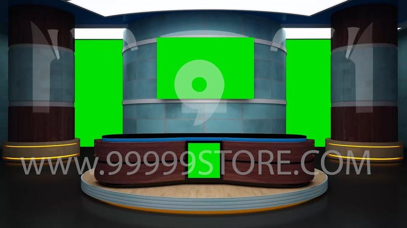 Virtual Studio Sets Virtual Set Green Screen 4K - News 33 GREEN SCREEN 99999Store