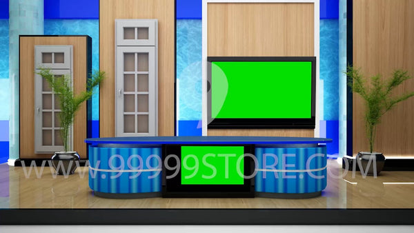Virtual Studio Sets Virtual Set Green Screen 4K - News 34 GREEN SCREEN 99999Store