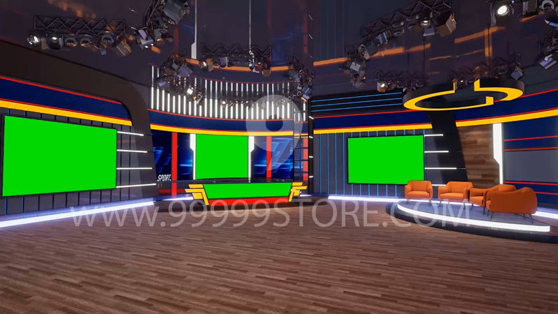 Virtual Studio Sets Virtual Set Green Screen 4K - News 49 GREEN SCREEN FOX 99999Store