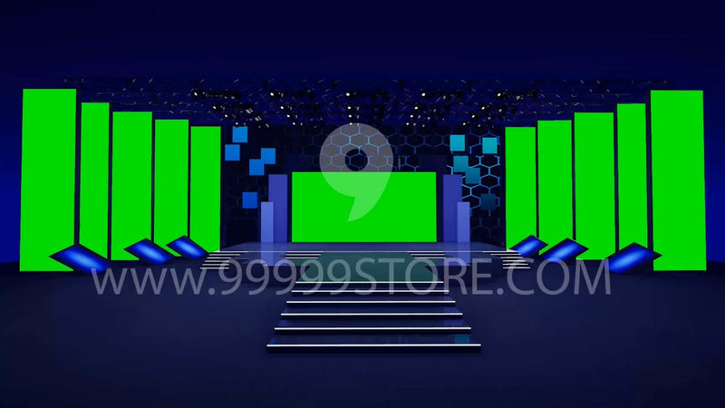 Virtual Studio Sets Virtual Set Green Screen 4K - Stage 05 GREEN SCREEN FOX 99999Store