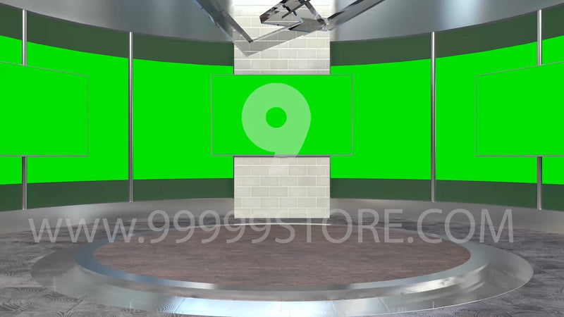 Virtual Studio Sets Virtual Set Green Screen 4K - Talk 19 GREEN SCREEN 99999Store